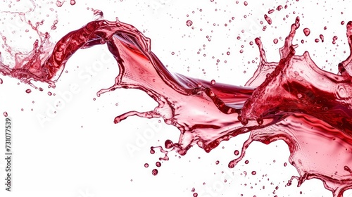 Isolated red wine splash on a white background.