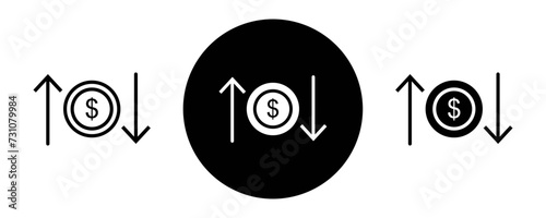 Operating profit loss outline icon collection or set. Operating profit loss Thin vector line art