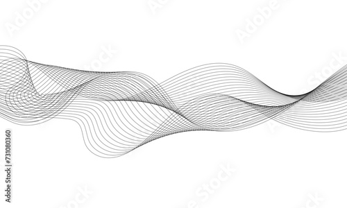 Abstract grey smooth element swoosh speed wave modern stream background. Abstract wave line for brochure, flyer, banner, template, wallpaper background with wave design. Abstract business wave lines. © Ahmad Araf