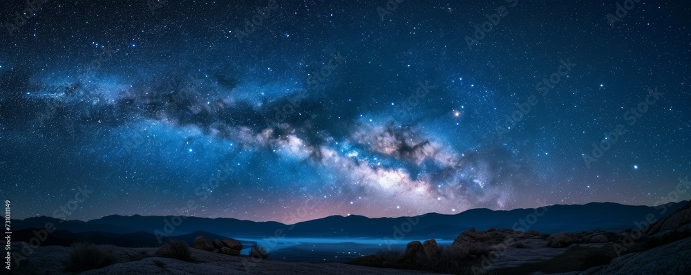 A starry night featuring the Milky Way Galaxy.