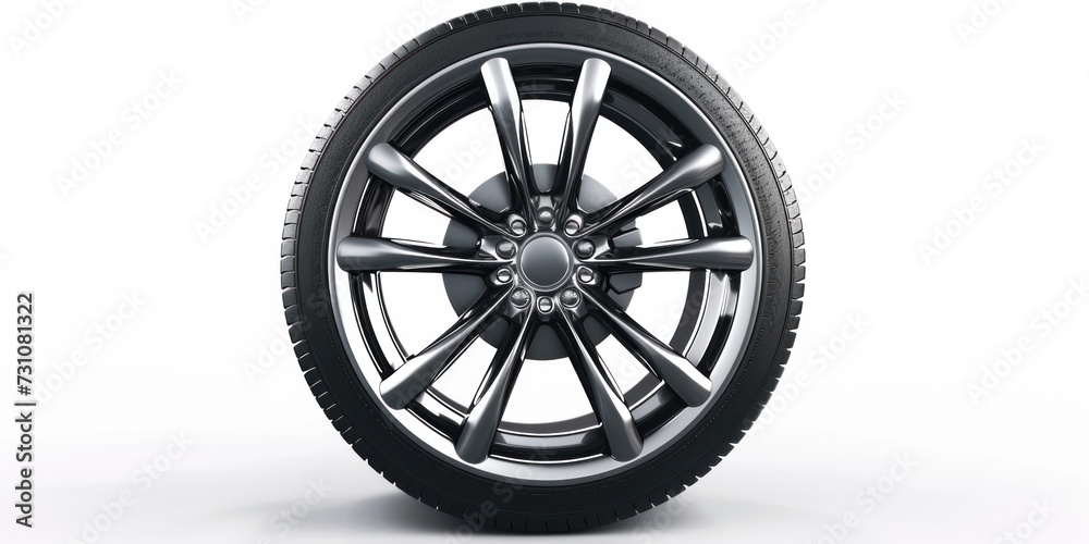 Car wheels. Sports car alloy wheels isolated on light background. Car wheels. Sports car alloy wheels isolated on light background.