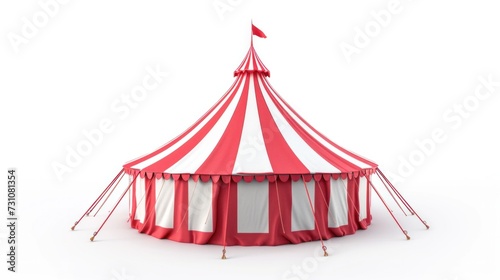 Colorful circus tents isolated on white background.