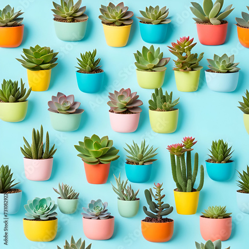 seamless pattern with succulent plants