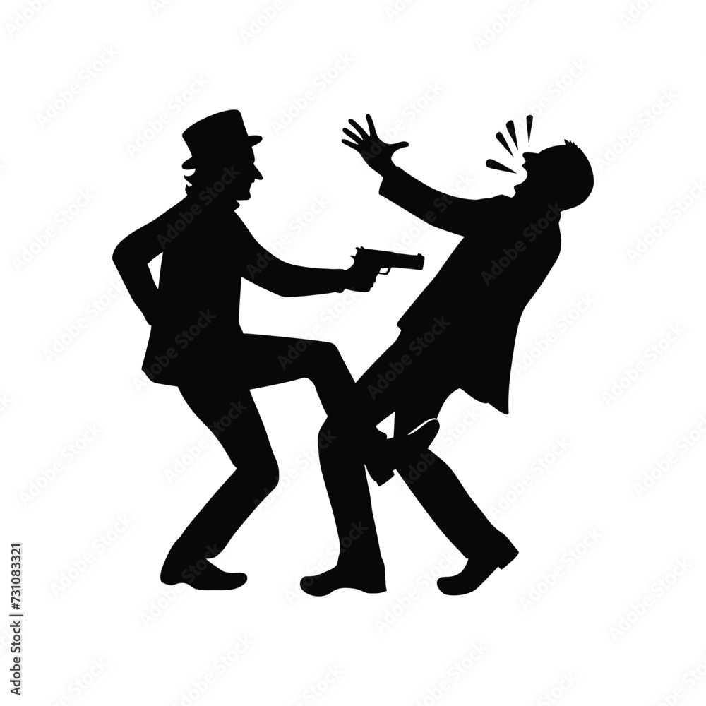 A silhouette vector image of a prank or a joke related to April Fools. A silhouette vector image of a prank or a joke related to April Fools.