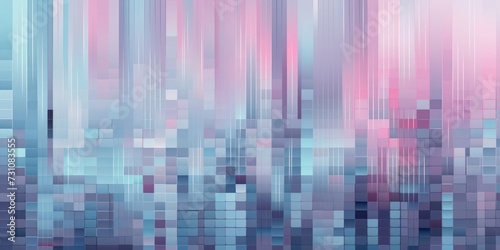 Azure pixel pattern artwork  intuitive abstraction  light magenta and dark gray  grid