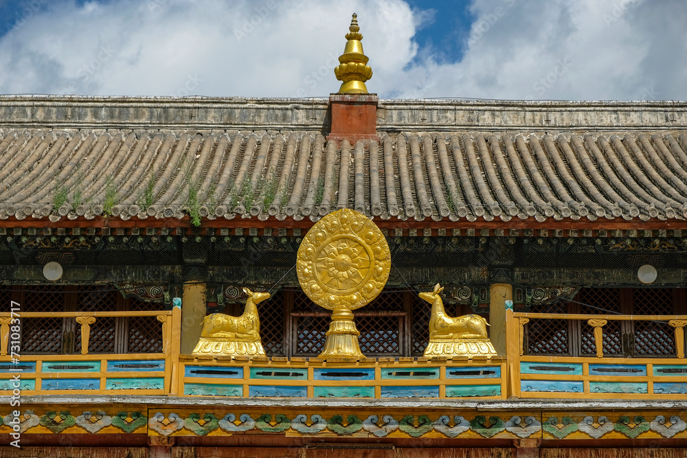 Detail of Amarbayasgalant Monastery, one of the three largest Buddhist ...