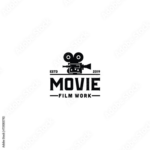 Video Camera Film for movie cinema production studio Logo design