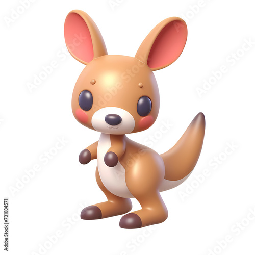 3d rendered illustration of a kangaroo. Realistic 3d high quality isolated render
