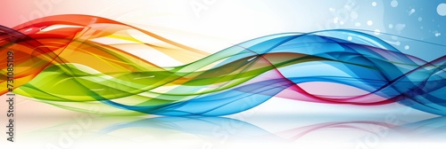Abstract colorful wave lines background for keynote or presentation design on light backdrop © Ilja