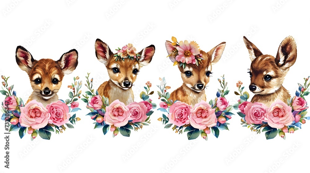 watercolor clip cute animals and nature elements watercolor clip cute animals and nature elements