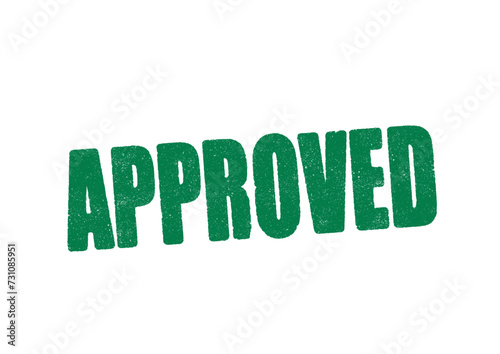 Vector illustration of the word Approved in green ink stamp
