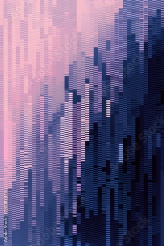 A and Magenta pixel pattern artwor light magenta and dark gray, grid