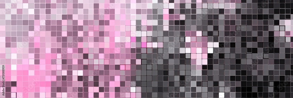 Olive pixel pattern artwork, light magenta and dark gray, grid