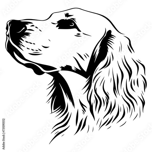 English Setter dog black silhouette logo svg vector, English Setter icon illustration.