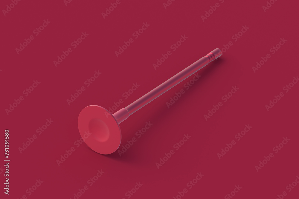Engine valve of magenta on red background. 3d render Engine valve of magenta on red background. 3d render