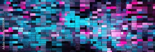 Pink and Turquoise pixel pattern artwork