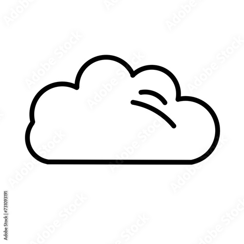 Clouds line art icon isolated on white background. Storage solution element, databases, networking, software image, cloud and meteorology concept.