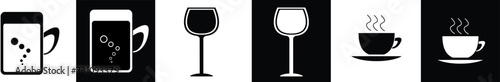 drinks vector icon set, beer & coffee icons