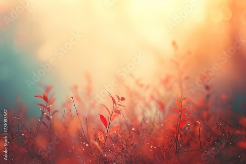 Blurred autumn landscape serving as a serene and vibrant background Perfect for seasonal themes and creating a sense of warmth and transition