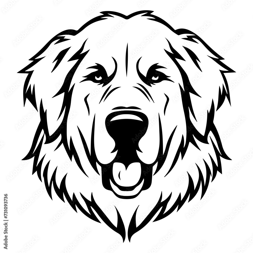 Obraz premium Great Pyrenees dog black silhouette logo svg vector, Great Pyrenees icon illustration.