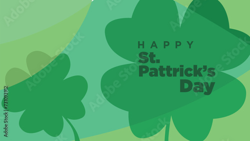 happy st patrick's day greeting card template with white blank place for copy space. shamrock clover leaf abstract backround vector illustration