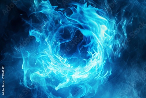 Mystical blue fire Isolated and ethereal Concept of fantasy and elemental power
