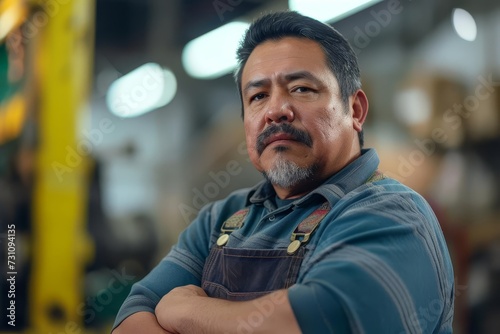 Candid shot of a confident hispanic male factory worker Representing the dedication and skill within the industrial and construction sectors