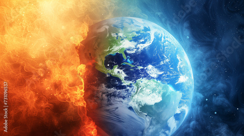 Illustration of earth in flames