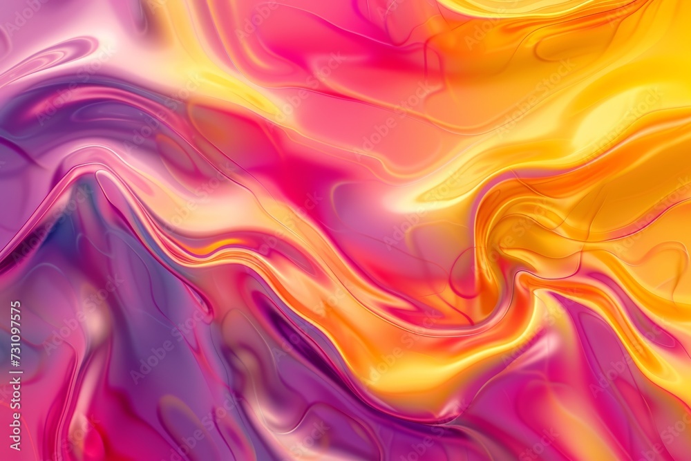 Fluid Abstract Waves in Pink and Orange Fluid Abstract Waves in Pink and Orange