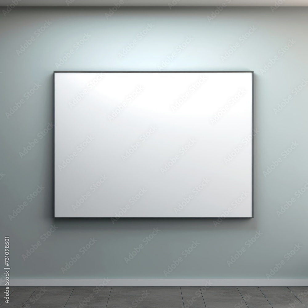 a blank black frame on a colorful wall