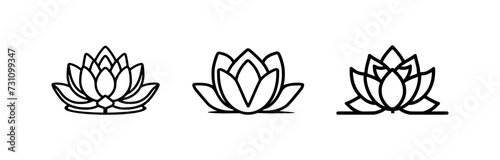 lotus flower icon and illustration - flat design