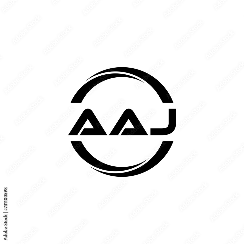 AAJ letter logo design with white background in illustrator, cube logo, vector logo, modern alphabet font overlap style. calligraphy designs for logo, Poster, Invitation, etc.