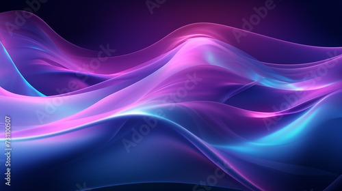 Purple waves with light effects on the background, in the style of dark azure and pink, abstraction-creation, sparkling water reflections