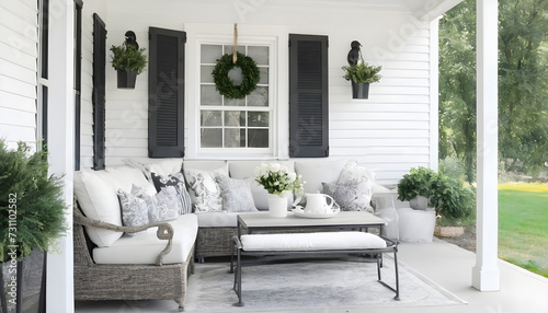 front porch with outdoor furniture © JL Designs