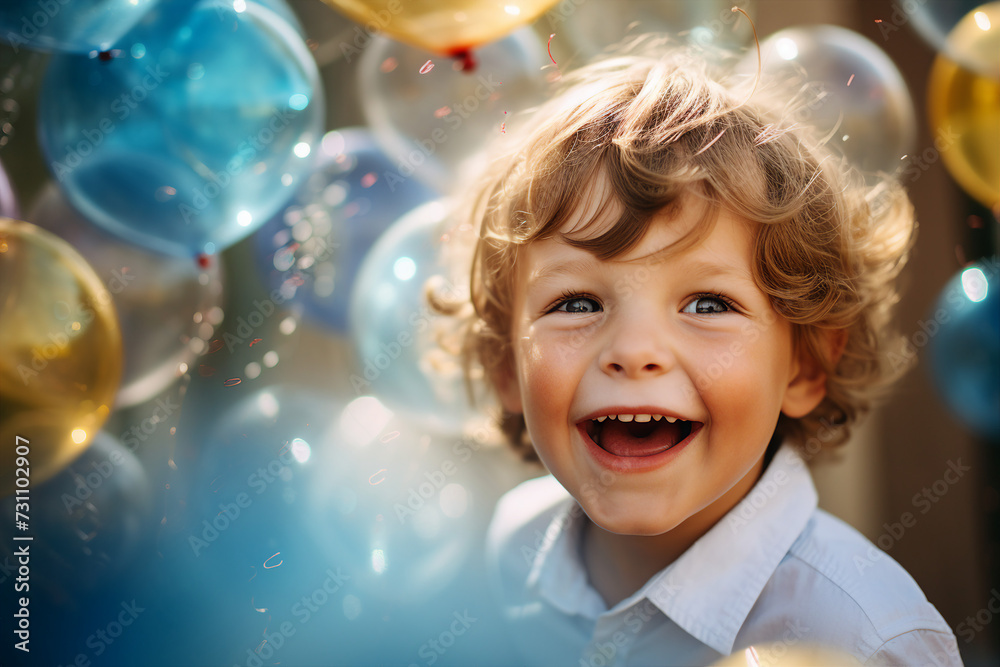 Happy children celebrate holiday decorated celebration atmosphere Generative AI picture