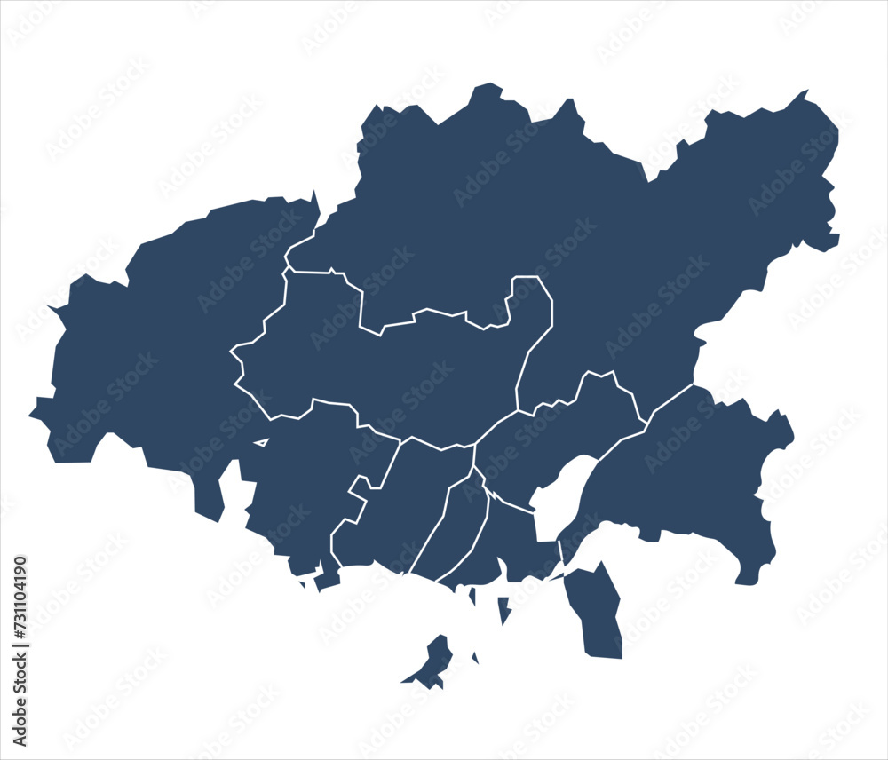 Obraz premium Outline map of Hiroshima city