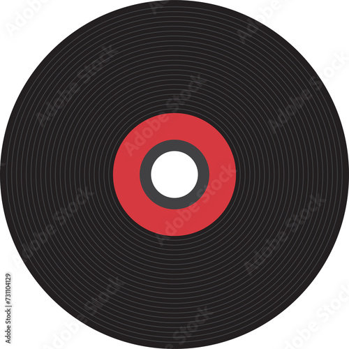 Vinyl record, gramophone record rotating record disc flat vinyl lp cartoon vinyl record label cover emblem modern