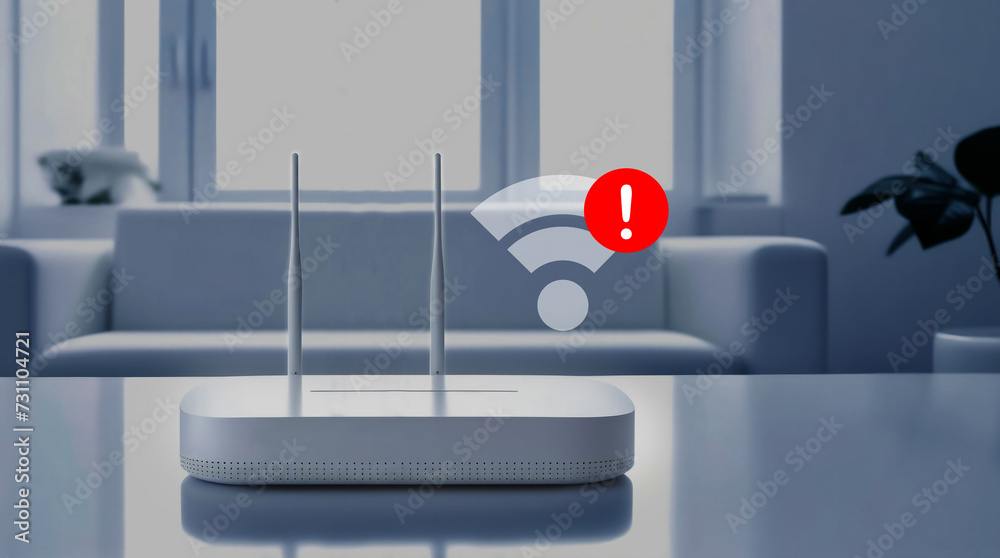 Router wifi on a living room, offline connection. Failure