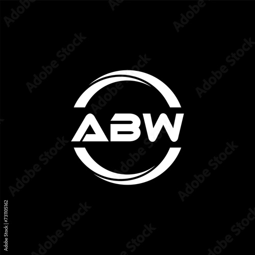 ABW letter logo design with black background in illustrator, cube logo, vector logo, modern alphabet font overlap style. calligraphy designs for logo, Poster, Invitation, etc.