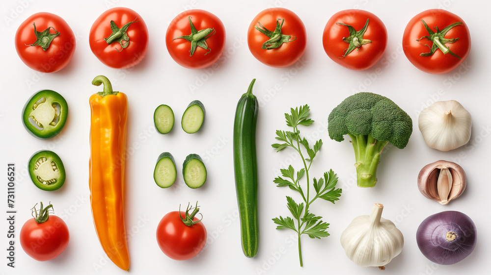 Vegetables set isolated on white background Vegetables set isolated on white background