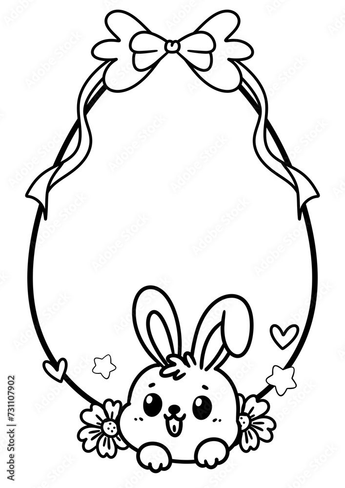 Cute Little Bunny With Easter Egg Fame, Easter Border for coloring, children's activities, Easter Egg Frame Outline, Egg Template Easter Coloring page, Cute Little Bunny With Easter Egg Fame, Easter Border for coloring, children's activities, Easter Egg Frame Outline, Egg Template Easter Coloring page,
