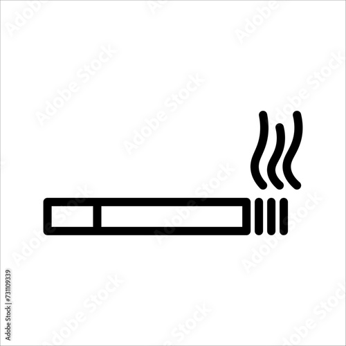 Smoking cigarette line icon. Unhealthy, nicotine, smell. Addiction concept. Vector illustration can be used for topics like break, bad habit, tobacco