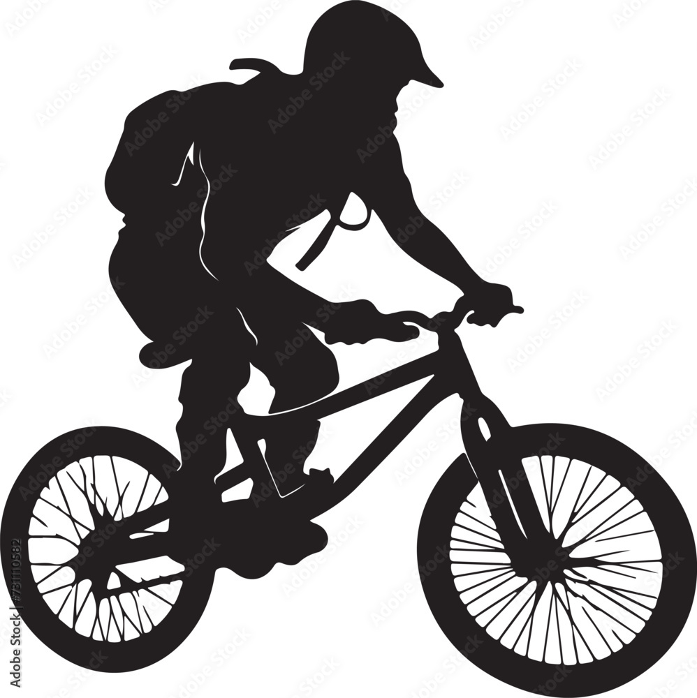 Naklejka premium bmx cyclist silhouette vector