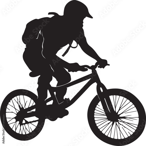 bmx cyclist silhouette vector