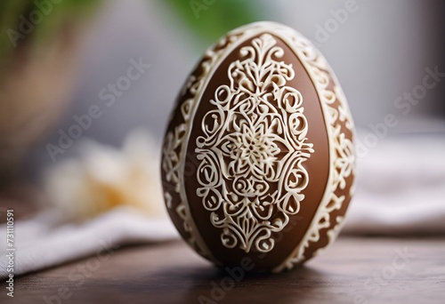 AI generated illustration of an ornately decorated Easter egg photo