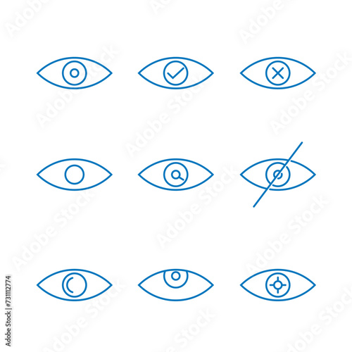 View and eye icon line vector. Trendy outline symbols for mobile apps and website design