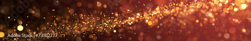 abstract background with Dark rich red and gold particle. Christmas Golden light shine particles bokeh background. Gold foil texture. Holiday concept.