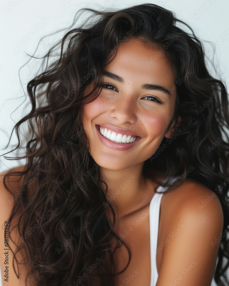 portrait of a latin american woman with a beautiful smile - ai-generated portrait of a latin american woman with a beautiful smile - ai-generated