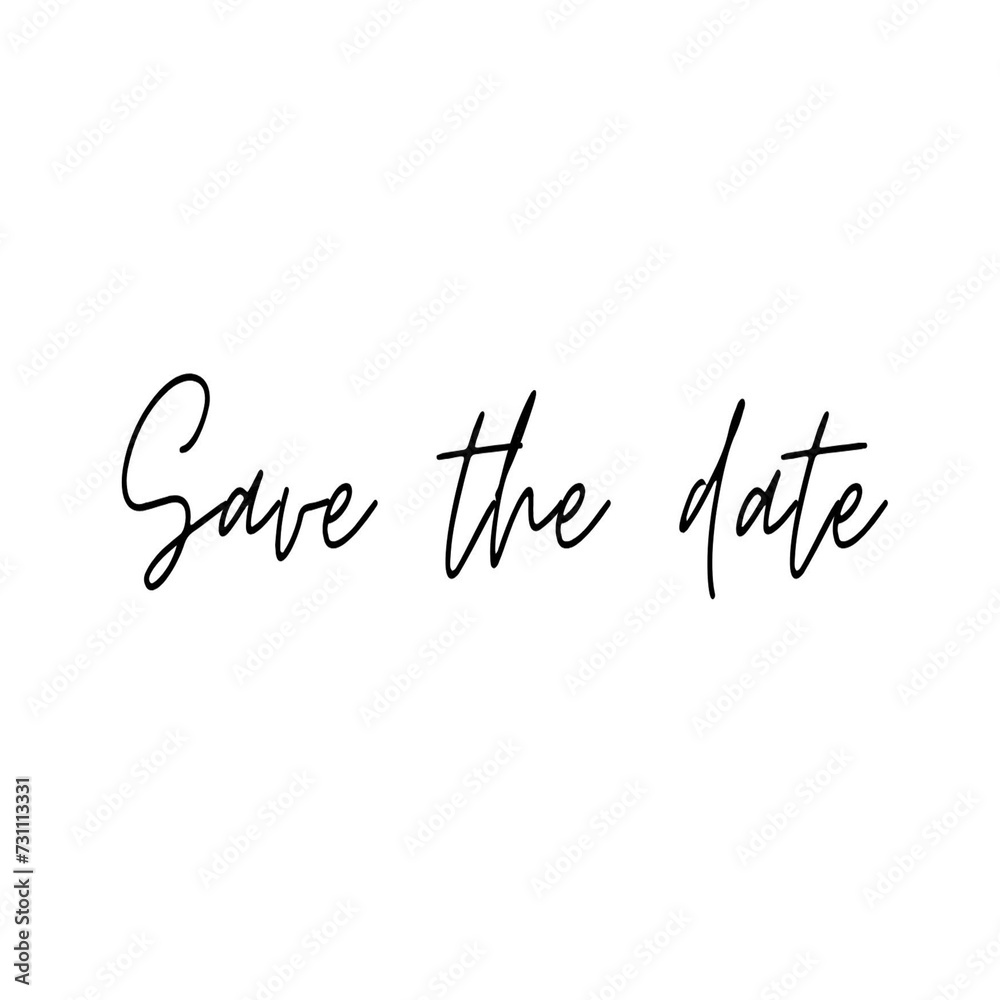 Save the date lettering. Handwritten modern calligraphy letters. Vector illustration. Template for poster, flyer, greeting card, invitation and various design.