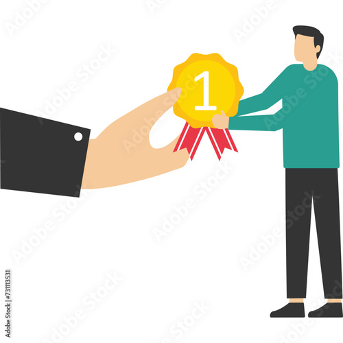 Employee appreciation concept, thanks or appreciation to best employee, thank you or thank you support, businessman hand giving heart with thanksgiving and appreciation to employees.